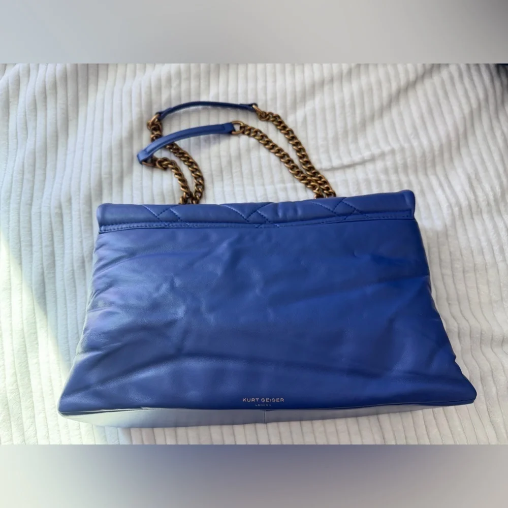 Kurt Geiger The Kensington Blue Quilted Soft Leather XXL Bag